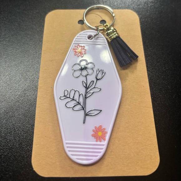 Hand Crafted Accessories - Floral Keychain handcrafted by me